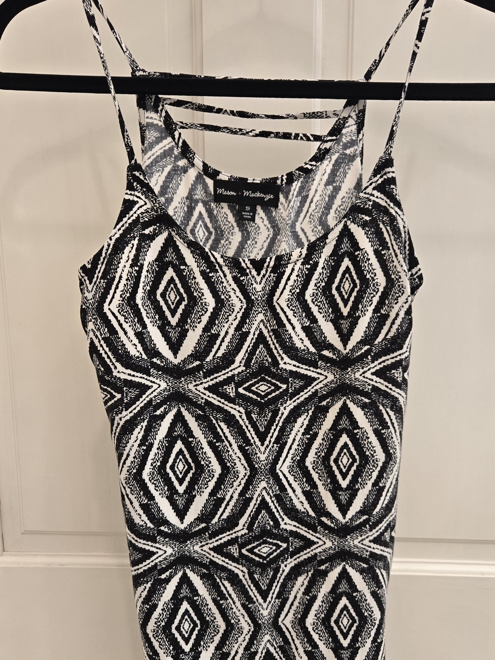 Black & White Geometric Cami Tank, Small